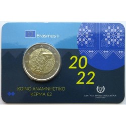 CHYPRE - Coincard 2 euros commémorative - 35 ans du programme Erasmus - 2022
