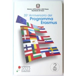 ITALIE - Coincard 2 euros commémorative - 35 ans du programme Erasmus - 2022