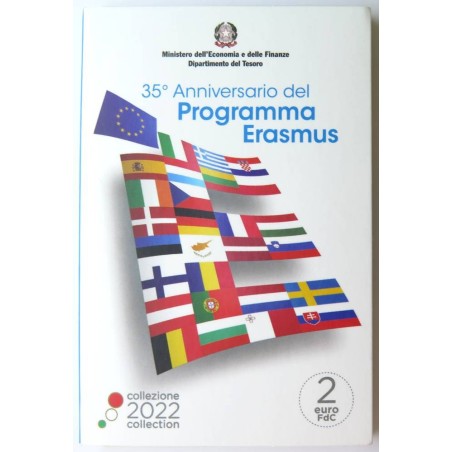 ITALIE - Coincard 2 euros commémorative - 35 ans du programme Erasmus - 2022 ITALIE - Coincard 2 euros commémorative - 35 ans du programme Erasmus - 2022