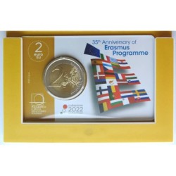 ITALIE - Coincard 2 euros commémorative - 35 ans du programme Erasmus - 2022