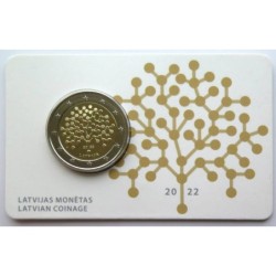 LETTONIE - Coincard 2 euros commémorative - 100 ans Banque de Lettonie - 2022