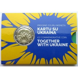 LITUANIE - Coincard 2 euros commémorative - Ensemble avec l'Ukraine - 2023