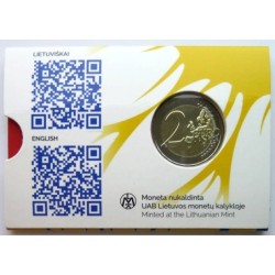 LITUANIE - Coincard 2 euros commémorative - Ensemble avec l'Ukraine - 2023
