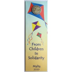 MALTE - Coincard 2 euros commémorative - Des enfants en solidarité - avec différent - 2020