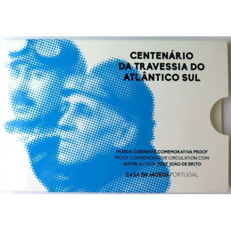 PORTUGAL - Coincard 2 euros commémorative - 100 ans traversée de l'Atlantique Sud en Avion - 2022 PORTUGAL - Coincard 2 euros commémorative - 100 ans traversée de l'Atlantique Sud en Avion - 2022
