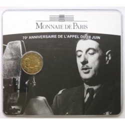 FRANCE - Blister 2 euros commémorative - Appel du 18 juin 1940 - Charles de Gaulle - 2010