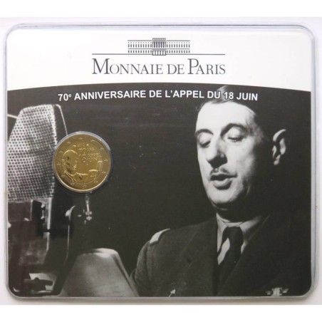 FRANCE - Blister 2 euros commémorative - Appel du 18 juin 1940 - Charles de Gaulle - 2010 FRANCE - Blister 2 euros commémorative - Appel du 18 juin 1940 - Charles de Gaulle - 2010