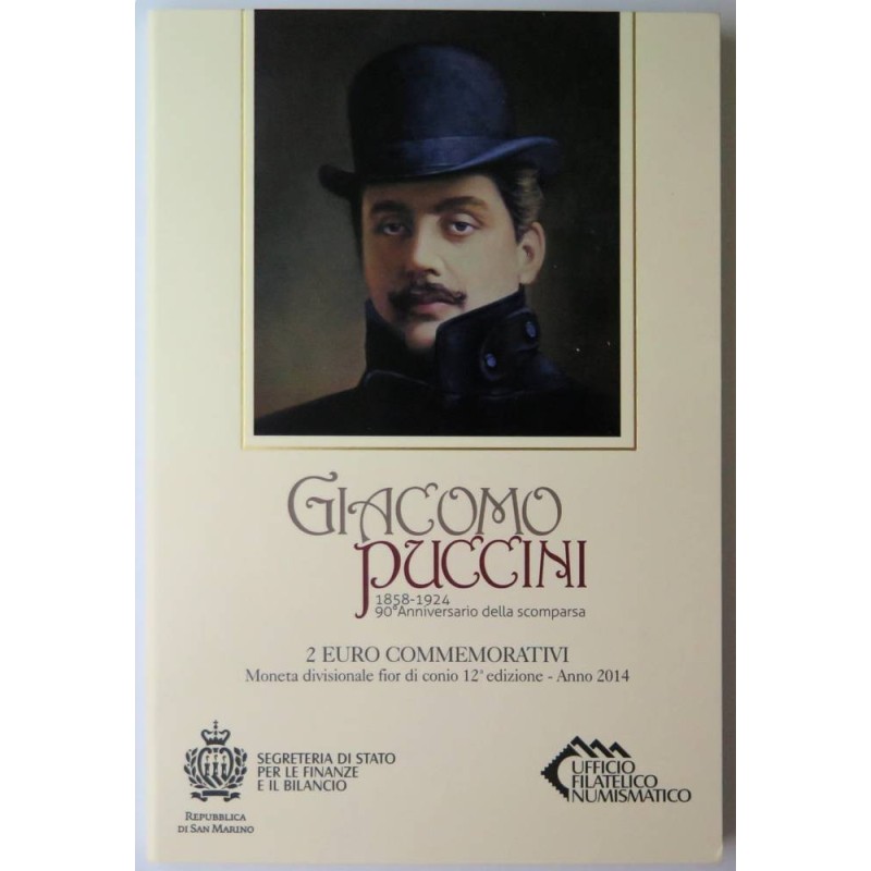 SAINT MARIN - Coincard - 2 euros commémorative - Giacomo Puccini - 2014