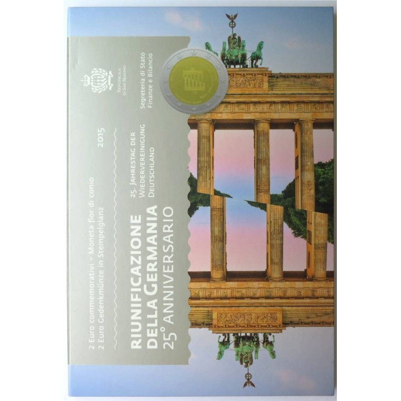 SAINT MARIN - Coincard - 2 euros commémorative - 25 ans Réunification allemande - 2015