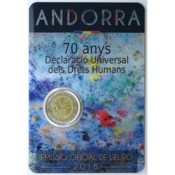 ANDORRE - Coincard 2 euros commémorative - Déclaration des droits de l'homme - 2018