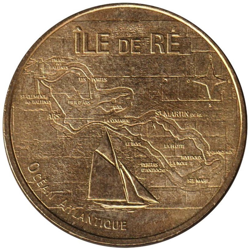 17-1141 - Ile de Ré - Océan Atlantique - La carte et le voilier - 2011 17-1141 - Ile de Ré - Océan Atlantique - La carte et le voilier - 2011