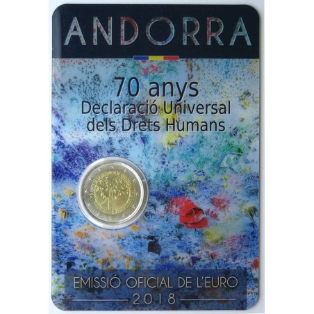 ANDORRE - Coincard 2 euros commémorative - Déclaration des droits de l'homme - 2018 ANDORRE - Coincard 2 euros commémorative - Déclaration des droits de l'homme - 2018