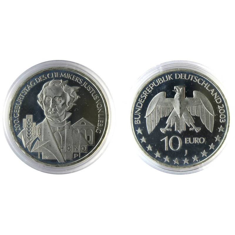 ALLEMAGNE - 10 euros - 200 ans de la naissance de Justus Von Liebig - 2003 J ALLEMAGNE - 10 euros - 200 ans de la naissance de Justus Von Liebig - 2003 J