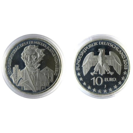 ALLEMAGNE - 10 euros - 200 ans de la naissance de Justus Von Liebig - 2003 J ALLEMAGNE - 10 euros - 200 ans de la naissance de Justus Von Liebig - 2003 J