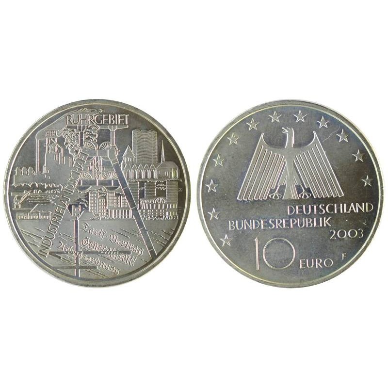 ALLEMAGNE - 10 euros - Bassin Industriel de la Ruhr - 2003 F ALLEMAGNE - 10 euros - Bassin Industriel de la Ruhr - 2003 F