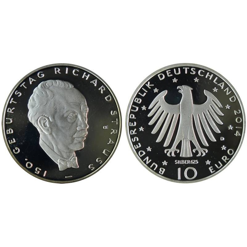 ALLEMAGNE - 10 euros - 150 ans de la naissance de Richard Strauss - 2014 D ALLEMAGNE - 10 euros - 150 ans de la naissance de Richard Strauss - 2014 D