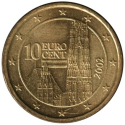 AUTRICHE - 10 cents d'euro - 2002
