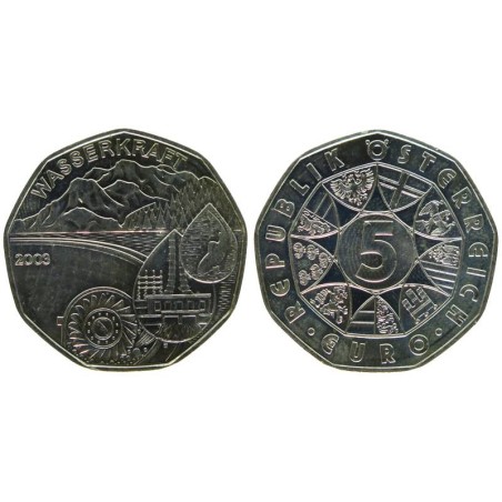 AUTRICHE - 5 euros - Wasserkraft - Hydroélectricité - 2003 AUTRICHE - 5 euros - Wasserkraft - Hydroélectricité - 2003