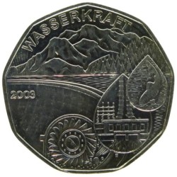 AUTRICHE - 5 euros - Wasserkraft - Hydroélectricité - 2003