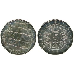 AUTRICHE - 5 euros - 100 ans de Football - 2004