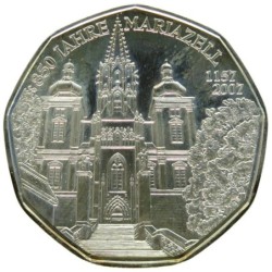 AUTRICHE - 5 euros - 850 ans de la fondation du Sanctuaire Mariazell - 2007