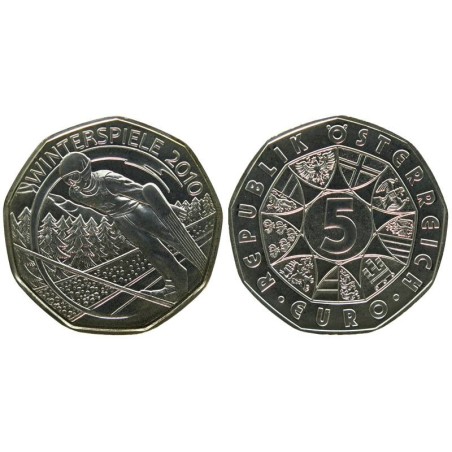 AUTRICHE - 5 euros - Jeux Olympiques d'Hiver Vancouver - Saut à Ski - 2010 AUTRICHE - 5 euros - Jeux Olympiques d'Hiver Vancouver - Saut à Ski - 2010