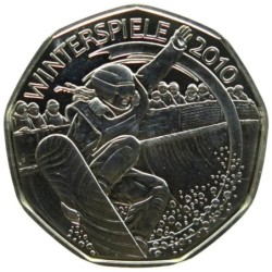 AUTRICHE - 5 euros - Jeux Olympiques d'Hiver Vancouver - Snowboard - 2010