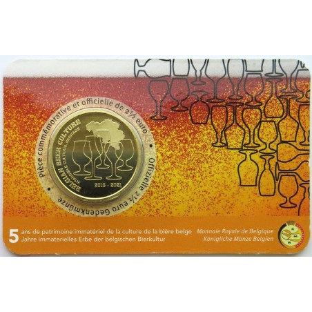 BELGIQUE - Coincard 2,50 euros - Culture de la bière Belge - 2021 - F