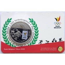 BELGIQUE - Coincard 5 euros - Team Belgique Tokyo - Colorisée - 2020