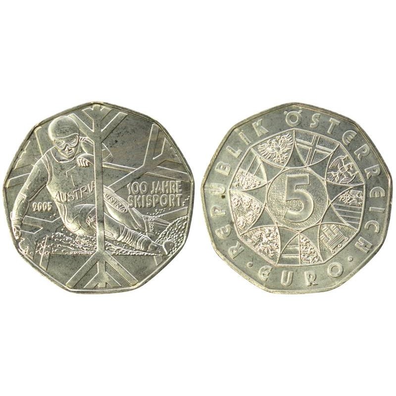 AUTRICHE - 5 euros - 100 ans de Ski - 2005