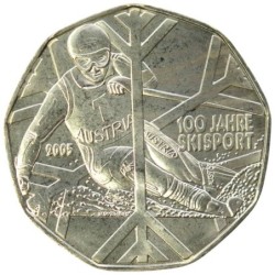 AUTRICHE - 5 euros - 100 ans de Ski - 2005