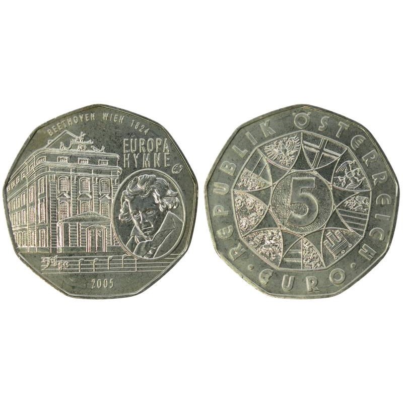 AUTRICHE - 5 euros - L'hymne européen - Ludwig van Beethoven - 2005