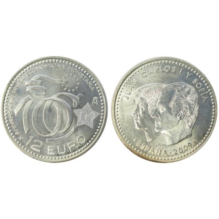 ESPAGNE - 12 euros - 10 ans de l' Union Economique et Monétaire - 2009